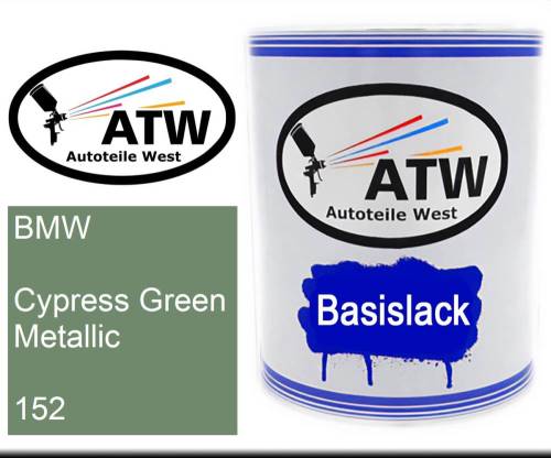 BMW, Cypress Green Metallic, 152: 1L Lackdose, von ATW Autoteile West.